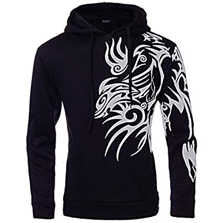 SWEAT À CAPUCHE HOODIE À MOTIF DE DRAGON IMPRIMÉ SWEAT À CAPUCHE HOODIE À MOTIF DE DRAGON IMPRIMÉ