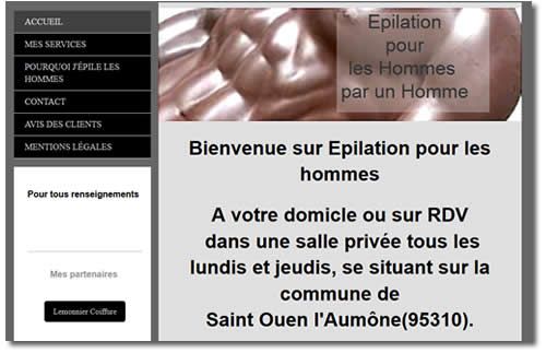 Epilation pour hommes - site internet Luc Lemonnier