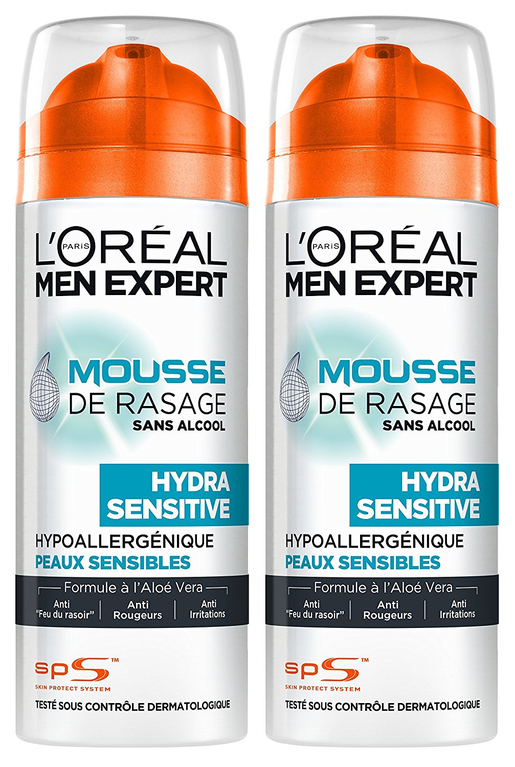 L’Oréal Men Expert Mousse à Raser Hydra Sensitive Peaux Sensibles 200 ml – Lot de 2