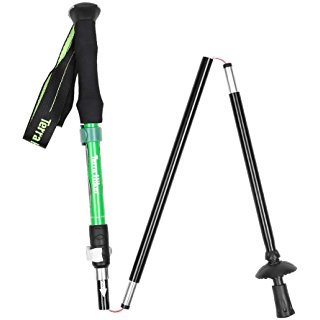 Terra Hiker Bâton de Marche Pliable Téléscopique Ultra Léger pour Randonnée Trekking, Longueur Réglable de 105 à 125 cm